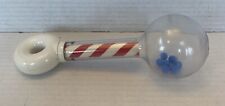 Vintage Johnson & Johnson Rattle Striped Red & White and Blue Baby Toy picture