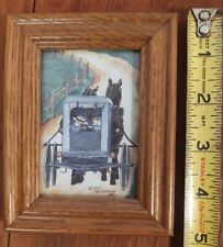 Vintage *Rare Joan Schoenly PA Artist, Horse & Buggy Travel Country Framed  1994 picture