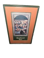 Vintage Seafood Bar Wall Framed and Matted Print picture