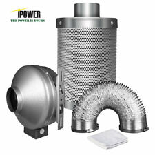 iPower 4'' 6'' 8'' Inline Fan Exhaust Blower Ducting Air Carbon Filter Fan Combo picture