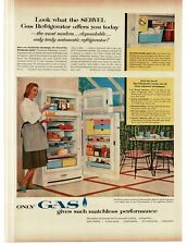 1956 Servel Gas Refrigerator Freezer 50s kitchen decor Vintage Print Ad picture