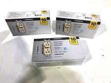 30PK Legrand 15 AMP 125V Commercial Grade Backwire Duplex Outlet Ivory New picture