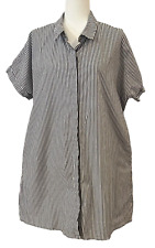 Socialite Women's Shirt Dress Stripes Short Sleeve Size Large Pocket picture