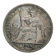 1900-A Silver Piastre Commerce French Indo-China Rare Crown Thaler Size Coin 12E picture