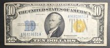 1934 A $10 Silver Certificate North Africa Emergency Issue WWII Note Yellow Seal picture