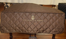 Steinway M Brown Lightweight Quilted Cover Front Steinway Logo  Model M 5'7