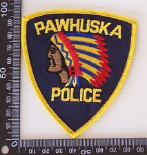 VINTAGE PAWHUSKA POLICE OKLAHOMA USA EMBROIDERED PATCH WOVEN SEW-ON BADGE picture