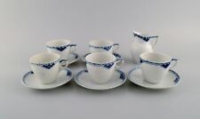 Royal Copenhagen blue painted Princess. Set of five coffee cups with saucers. picture