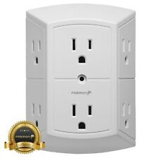 [ETL Listed] 3 Sided 6 Outlet Grounded Indoor Wall Tap Adapter AC Plug Extender picture