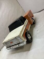VINTAGE NYLINT Orange And WHITE PRESSED STEEL Utility Service truck Custom picture