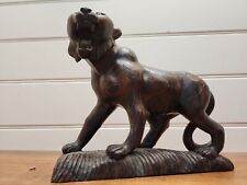  Large Antique Carved Wood Tiger picture