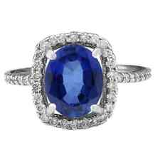 100% Natural Blue Tanzanite 1.75Ct IGI Certified Diamond Ring In 14KT White Gold picture