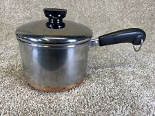 VTG 1801 Revere Ware 1-1/2 Qt Copper Bottom Sauce Pan Pot W Lid Rome NY USA picture