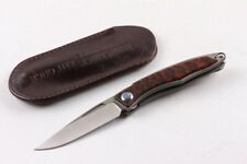 6.5'' New CNC M390 Steel Blade Serpentine Wood Handle Folding Pocket Knife R05 picture