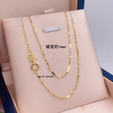 Real Au750 18K Yellow Gold Necklace Lucky Twist Singapore Chain 16