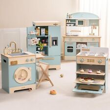 Robotime Kids Corner Kitchen Playset Wooden Play Toy w/ Oven & Fridge for Toddle picture