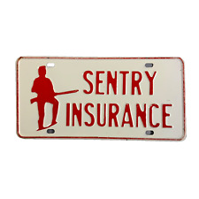 Vintage Sentry Insurance License Plate USA Pressed Metal Embossed picture