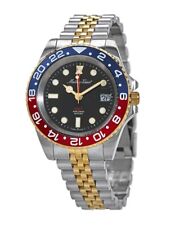 Mathey-Tissot Rolly Vintage GMT Two-tone Black Dial Pepsi Bezel Men's Watch picture