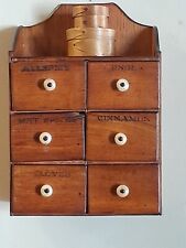OLD ANTIQUE PRIMITIVE OAK SIX DRAWER SPICE APOTHECARY CABINET~AAFA~SPICE NAMES picture
