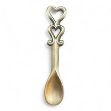 Vintage Hallmark Signed Double Heart Metal Spoon Brooch picture
