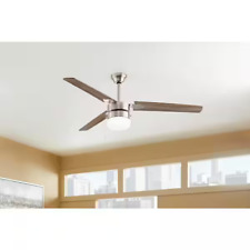 Montgomery 56 in. Indoor Brushed Nickel Ceiling Fan with Light NEW picture