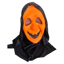 Vintage Fun World Orange Goofy Ghost Face Scream Rubber Mask Spoof Pumpkin picture
