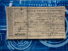 Vintage Wells Fargo Bank Copy Collectable Check from 1868 Ticket to Adventure picture