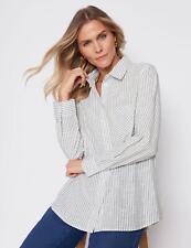 Womens Summer Tops - White Blouse / Shirt - Cotton - Striped - Casual | MILLERS picture