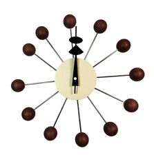 George Nelson Style Ball Wall Clock Color Design Furniture Mid Century Modern  picture