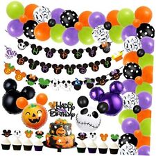 92 Pcs Mickey Minnie Halloween Birthday Party Kit Mickey Happy Birthday Banner  picture