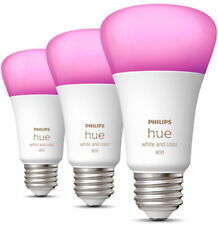 Philips Hue White & Color Ambiance A19 60W Equivalent LED Smart Bulbs - 3 Pack picture
