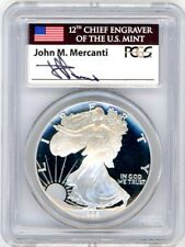 1995-P $1 Proof Silver Eagle PR70 PCGS John Mercanti Flag picture
