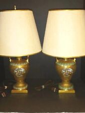 Victorian Era Table Lamp French Renaissance French Colonial Gold Gilt Pair 1940s picture