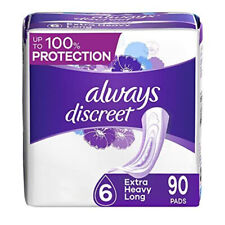 Always Discreet Incontinence Pads for Women, Size 6, Extra Heavy Long, 90 Count picture