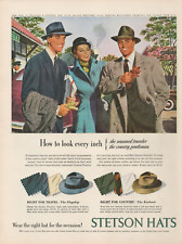 1947 Stetson Hats Flagship Kashmir Seasoned Traveler Country Gentleman Print Ad picture