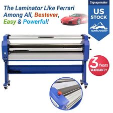 US Stock QOMOLANGMA 55in Full-auto Wide Format Cold Laminator with Heat Assisted picture