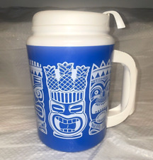 Tiki Jumbo Travel Mug 34 oz Super Insulated Thermo-Serv Blue With Lid picture
