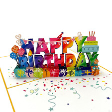 Pop Up Greeting Card - 3D Pop-Up Colorful Happy Birthday picture