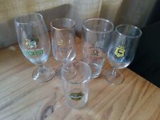 German Beer Glasses Authentic Vintage Assorted Breweries lot of 5. picture