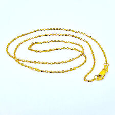 22K Gold Cable Link Chain Necklace 16.25 in choker 1.4mm Genuine Hallmarked 916 picture