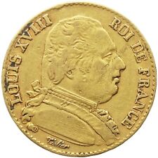 1814 A 20 Francs France Gold Coin Louis XVIII Paris Mint Dressed Bust (KA48-) picture