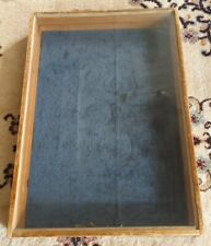 Vintage Handmade 50+ Yrs Estate OLD WOOD-GLASS JEWELRY DISPLAY CASE Flea Market  picture