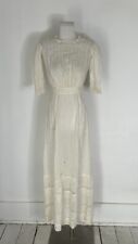 Antique Edwardian Era White Cotton Gauze Lawn Dress  picture