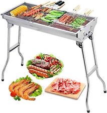 Large Foldable Camping BBQ Barbecue Charcoal Grill Stove Kabob Stainless Steel picture