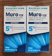 New Lot Of 2 Boxes Bausch + Lomb Muro 128 Eye Ointment Corneal Edema 5% picture