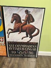 Vintage Olympic Poster - 1956 Stockholm Equestrian, Professionally Framed picture