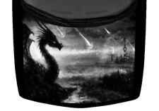 Mystical Vivid Dragon Forest Truck Hood Wrap Vinyl Car Graphic Decal Grayscale picture