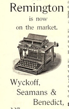 1892 REMINGTON TYPEWRITER WYCKOFF SEAMANS & BENEDICT VINTAGE ADVERTISEMENT Z1018 picture