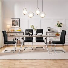 Dining Chairs Set of 2 Modern Faux Leather Kitchen Chairs with Metal Legs picture