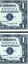 USPC ONE Fr#1620 1957 A $1 SILVER CERTIFICATE(S) (GEM, UNC), Consecutive Serial# picture